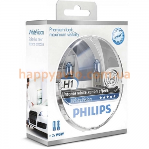 Philips H1 WhiteVision +60%, 4300K, 2шт (12258WHVSM)